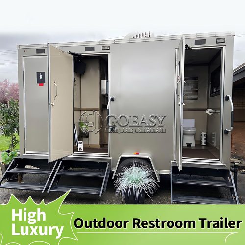 12.5FT Portable Toilet Trailer Travel Toilet Trailer & Outdoor Restroom for Business & Camping