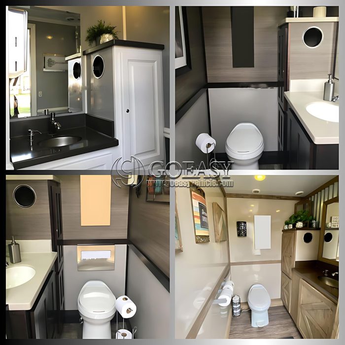 12.5FT Portable Toilet Trailer Travel Toilet Trailer & Outdoor Restroom for Business & Camping