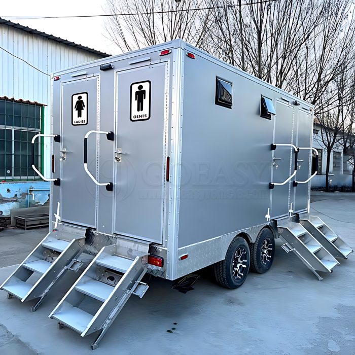 4-Station Restroom Trailer for Parties Luxury Toilet Trailer for Sale