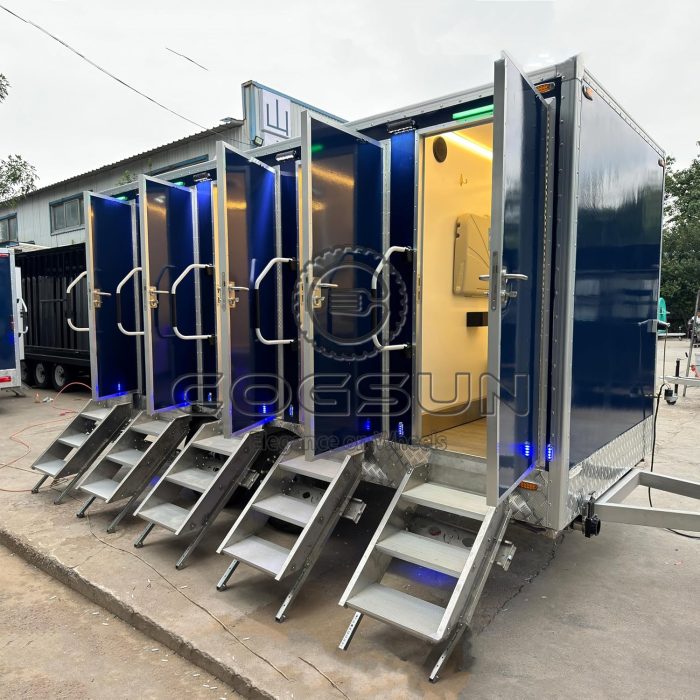 5 Station Portable Restroom Trailer Commercial Use Bathroom & Portable Toilet Trailer