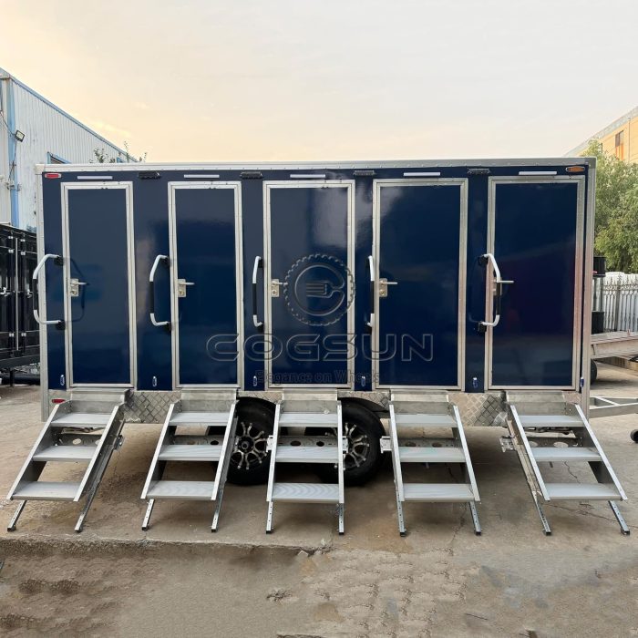 5 Station Portable Restroom Trailer Commercial Use Bathroom & Portable Toilet Trailer