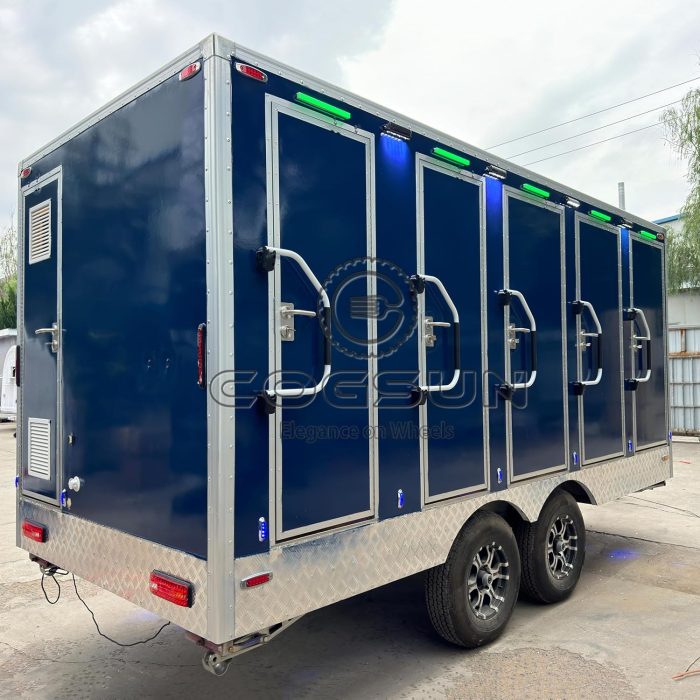 5 Station Portable Restroom Trailer Commercial Use Bathroom & Portable Toilet Trailer