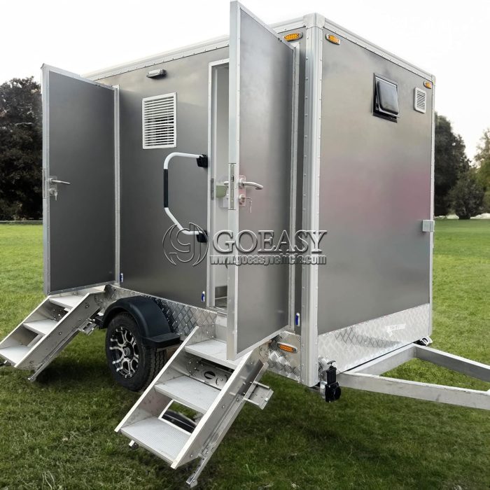 Custom 2-Station Restroom Trailers Luxury Portable Toilet Trailers for Business Use