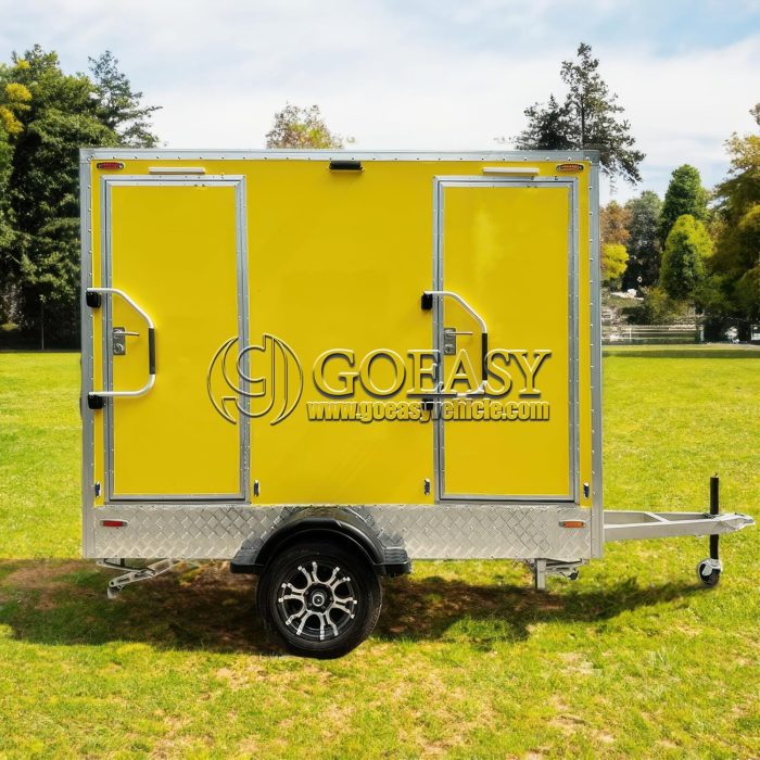 Yellow Camping Toilet Trailer for Business Portable Restroom Trailer for Events & Outdoor Use