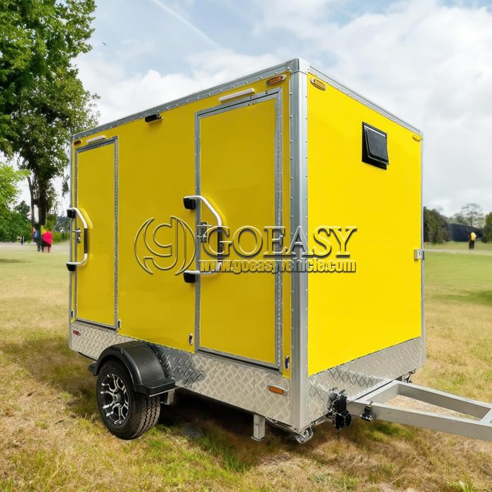 Yellow Camping Toilet Trailer for Business Portable Restroom Trailer for Events & Outdoor Use