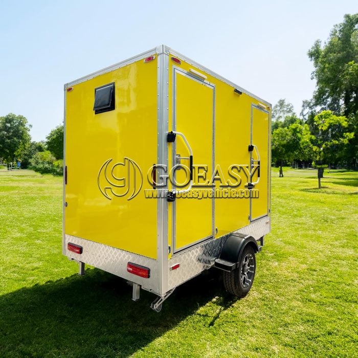 Yellow Camping Toilet Trailer for Business Portable Restroom Trailer for Events & Outdoor Use